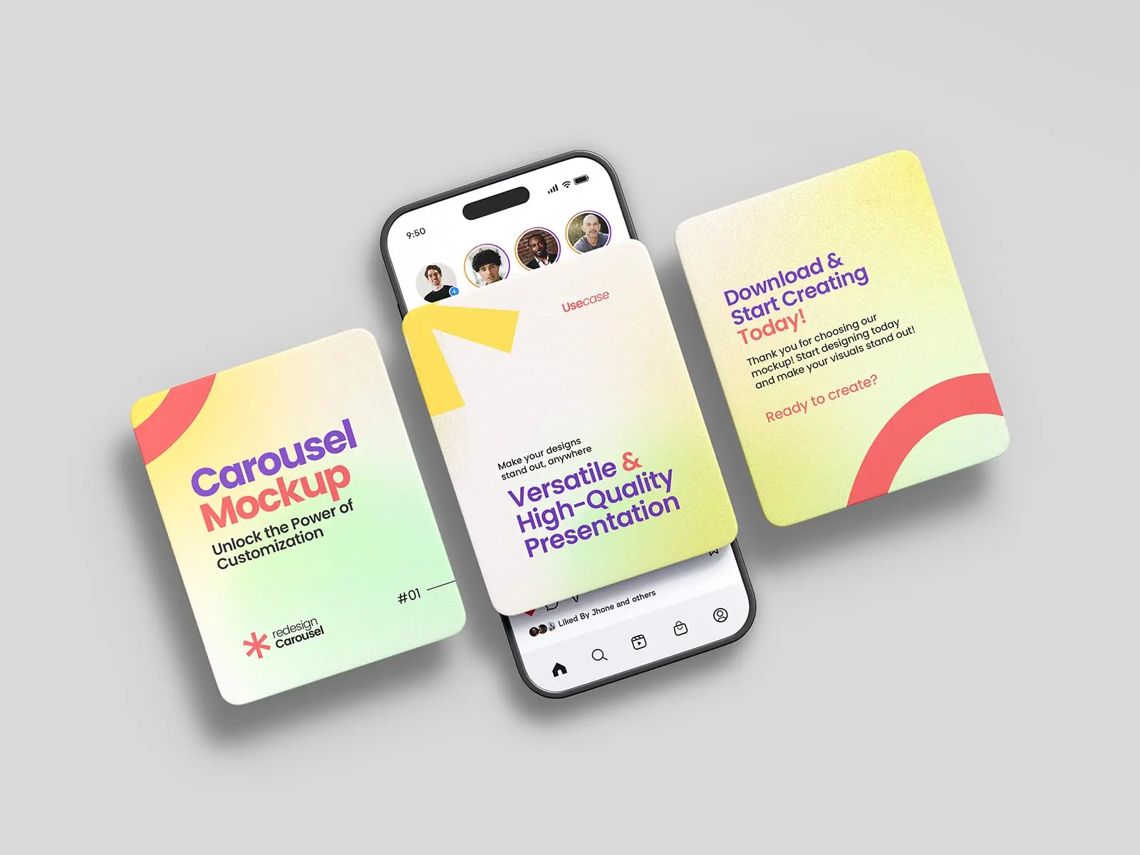 Instagram Carousel Mockup Set