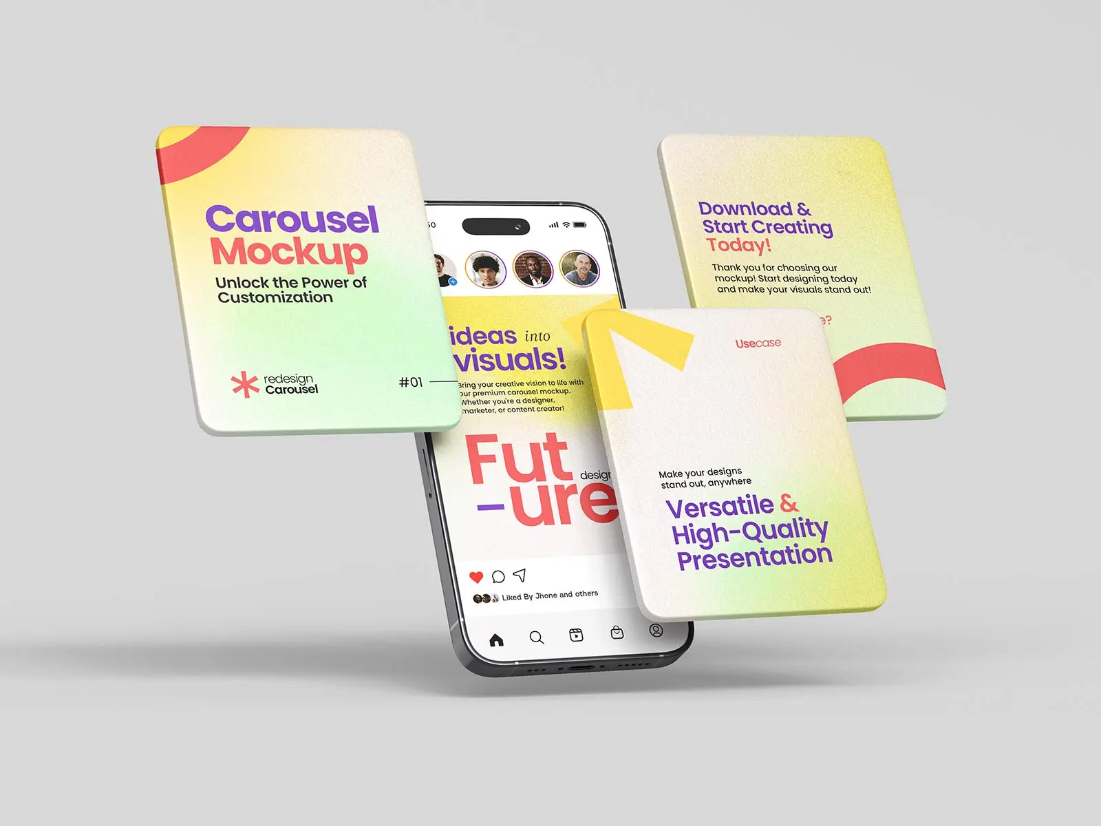 Instagram Carousel Mockup Set