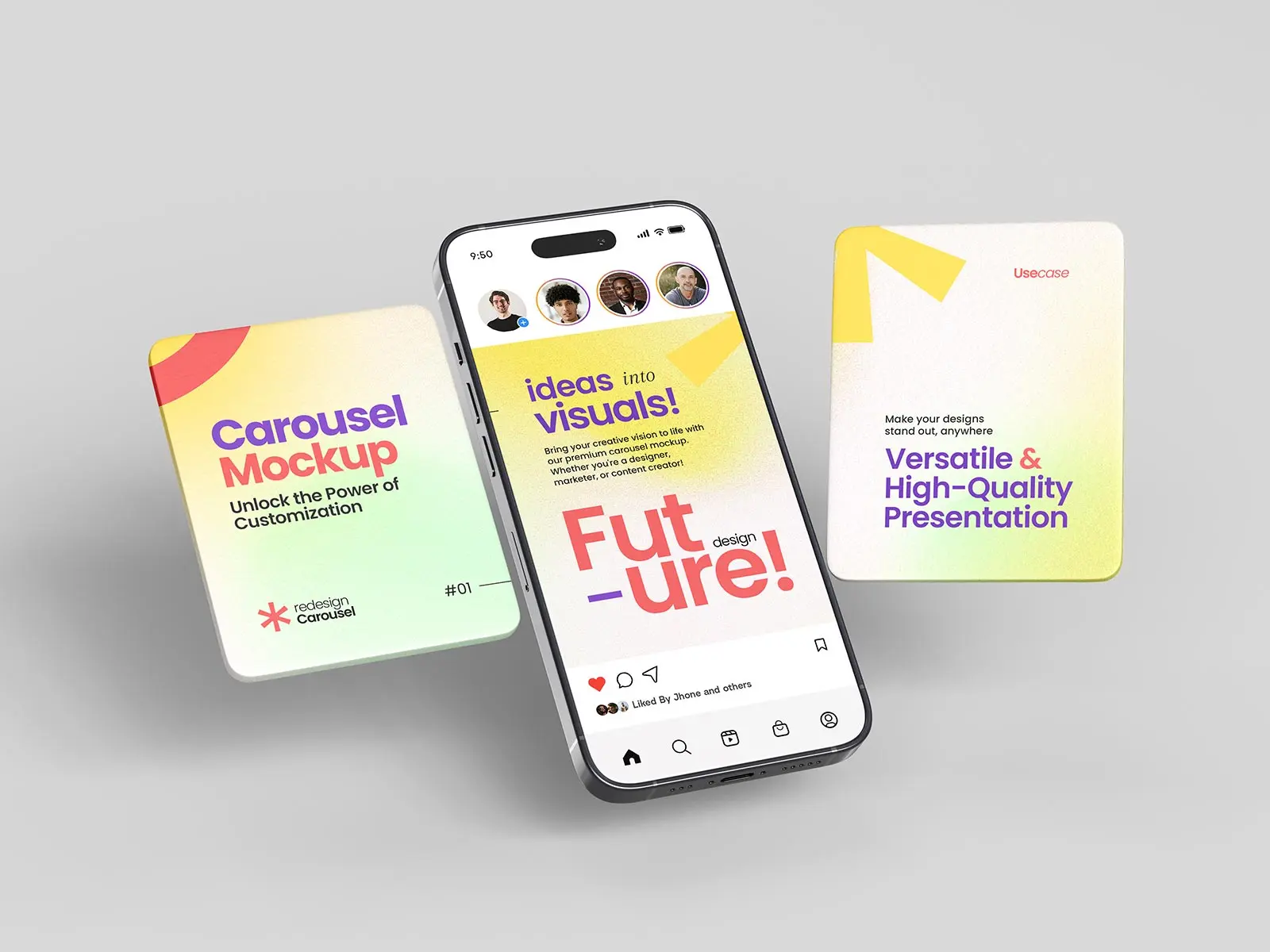 Instagram Carousel Mockup Set
