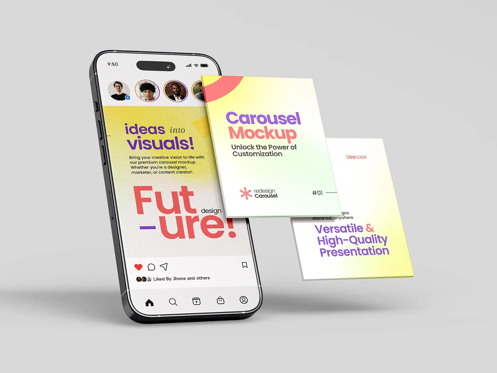Instagram Carousel Mockup Set