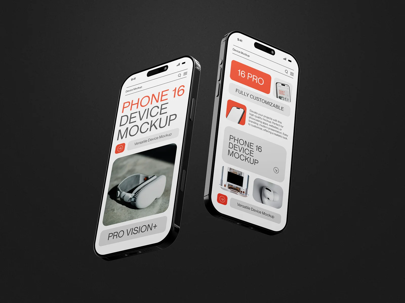iPhone App Screen Mockup Set