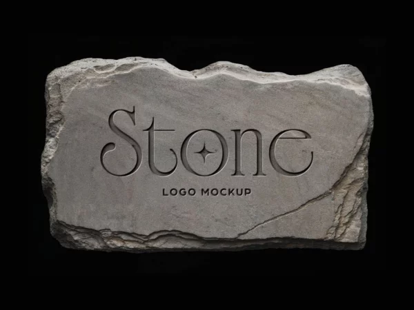 Logo Carved in Stone Mockup