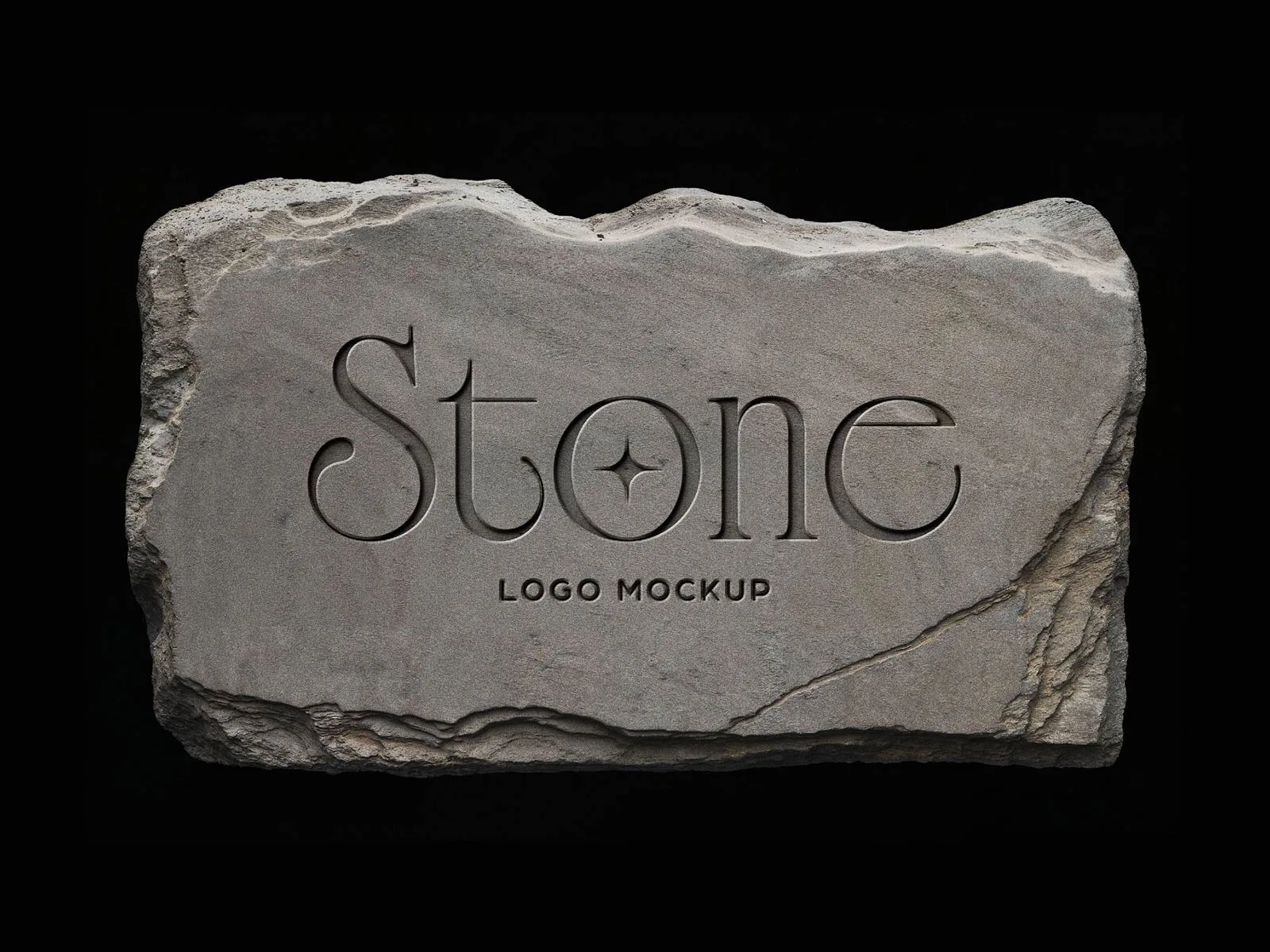 Logo Carved in Stone Mockup