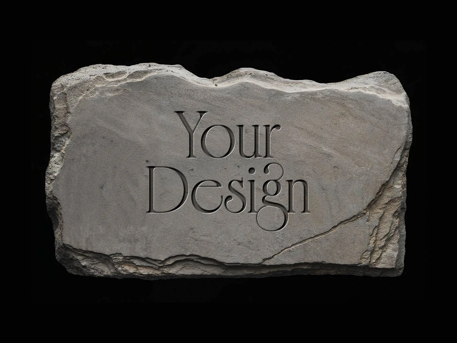 Logo Carved in Stone Mockup