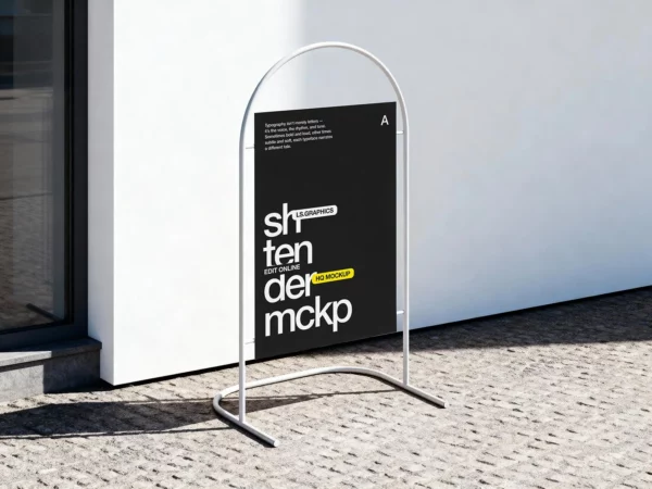Outdoor Sign Stand Mockup (Free Download)