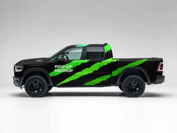 Pickup Truck Mockup (PSD)