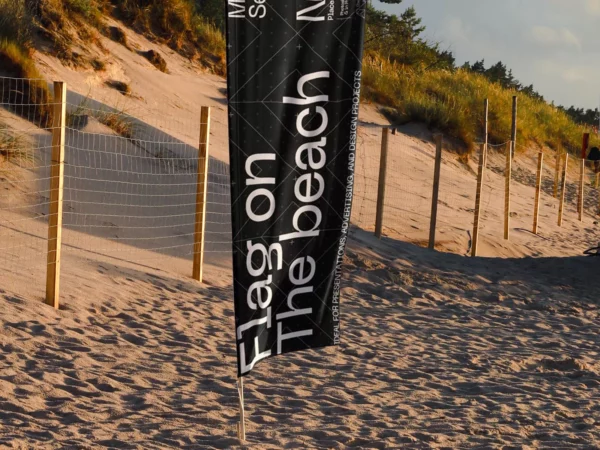 Rectangular Beach Flag Mockup (Vertical Banner Flag)