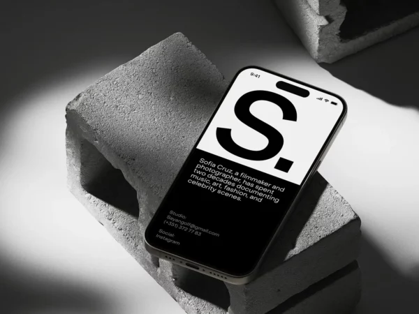 Smartphone Mockup on Brick Surface (Figma)