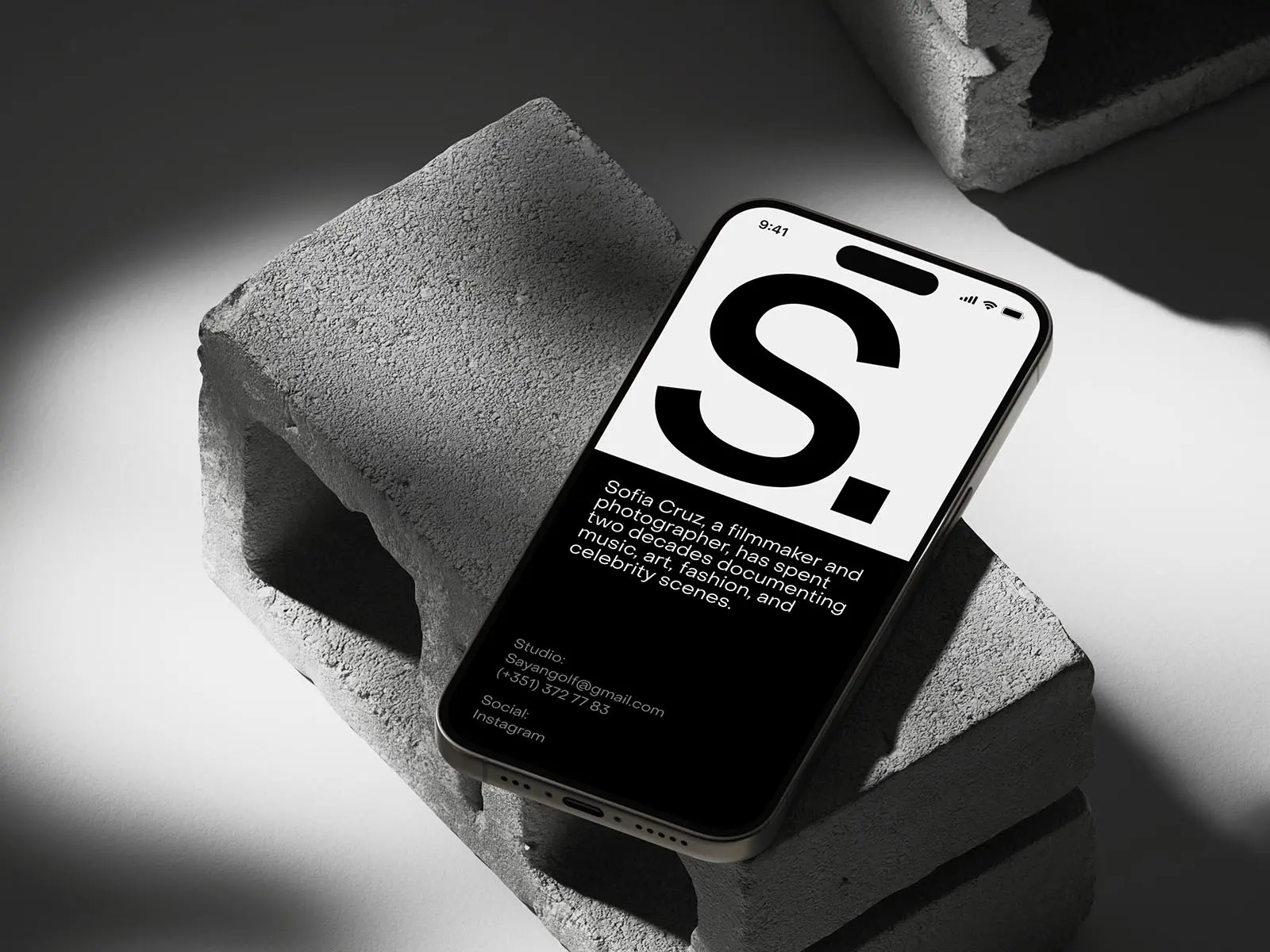 Smartphone Mockup on Brick Surface