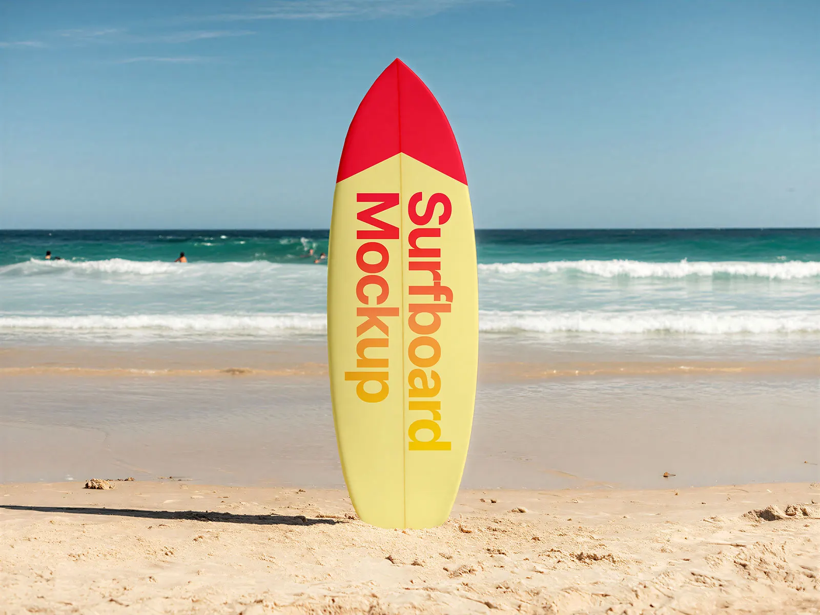 Surfboard Mockup in Sand on Beach