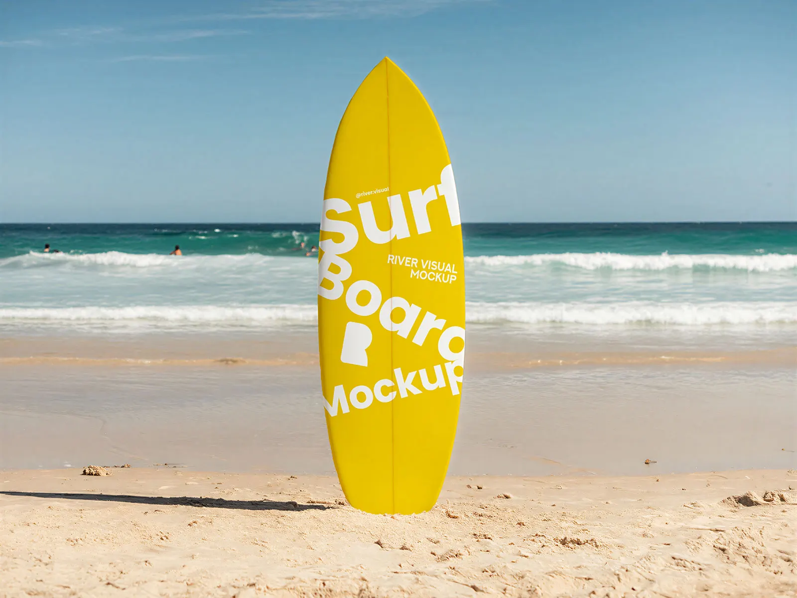 Surfboard Mockup in Sand on Beach