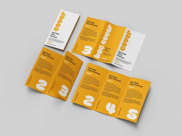 Trifold DL Flyer Mockup Set (Free Edition)
