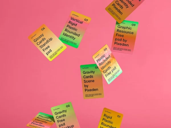 Vertical Rounded Plastic Identity Card Mockup