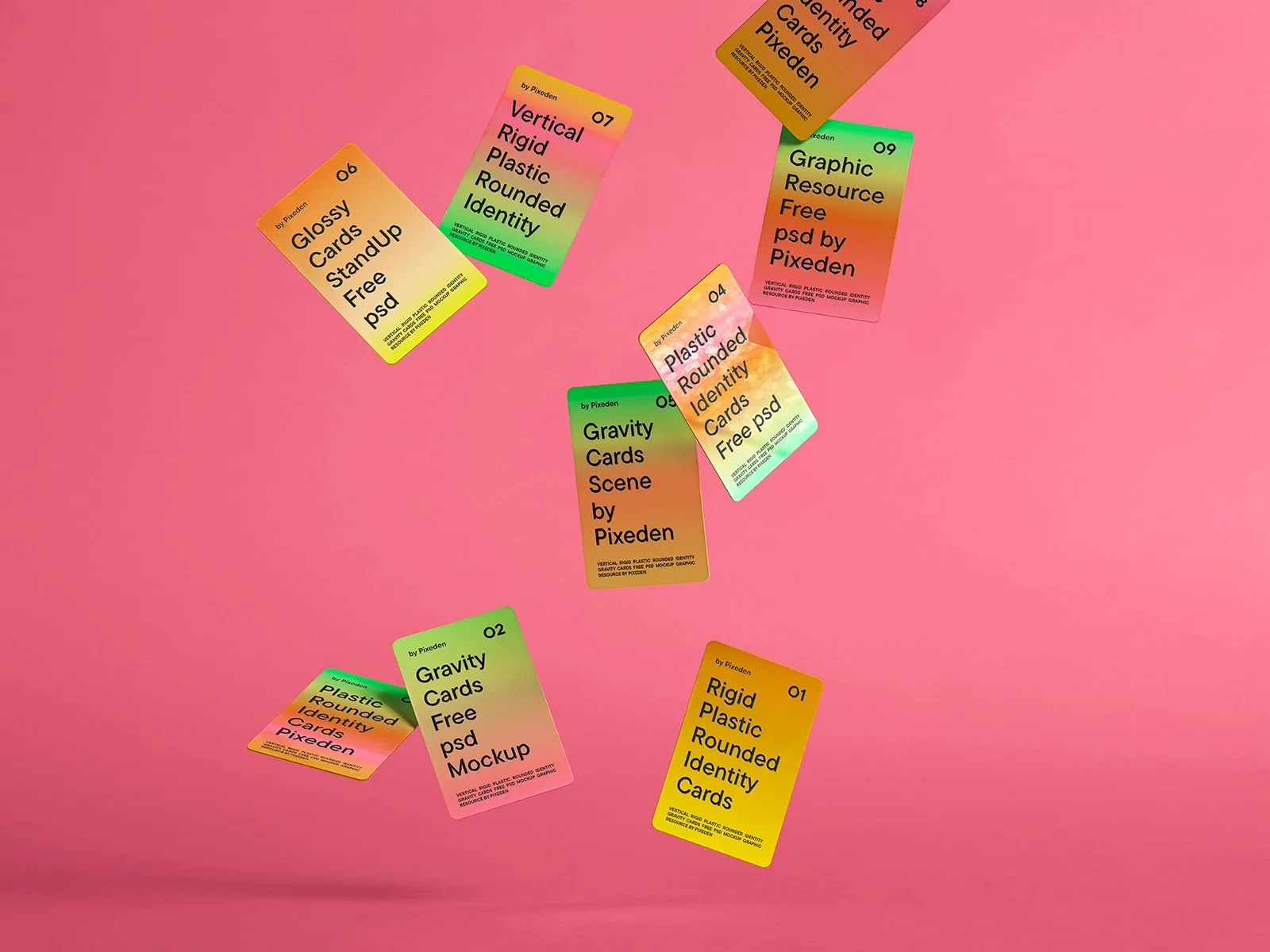 Vertical Rounded Plastic Identity Card Mockup