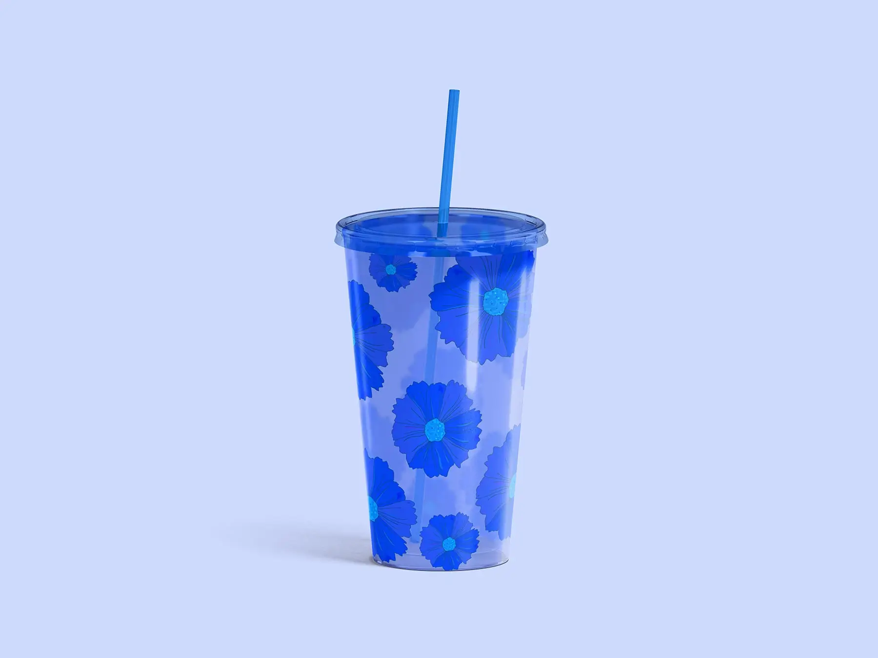 Acrylic Tumbler Mockup with Straw