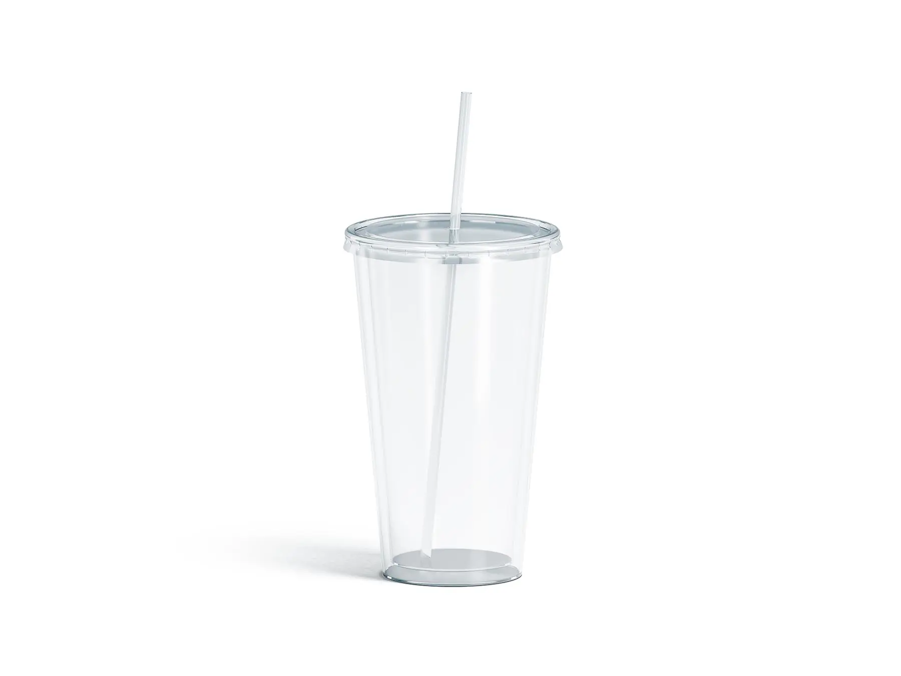 Acrylic Tumbler Mockup with Straw