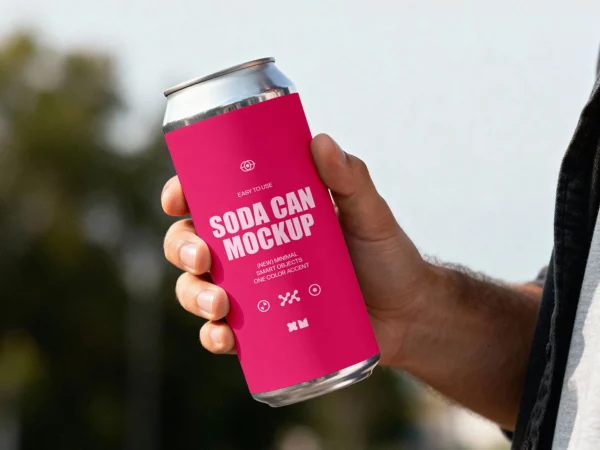 Beer/Soda Can Mockup in Hand