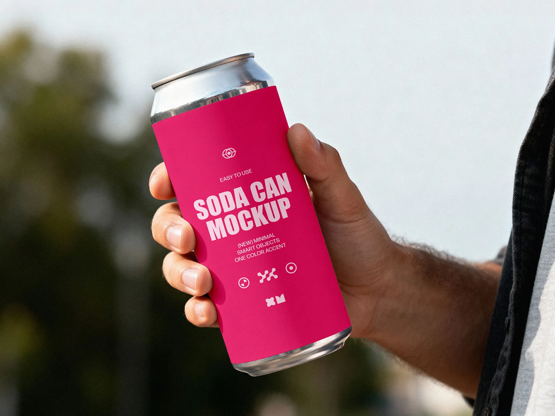 Beer/Soda Can Mockup in Hand