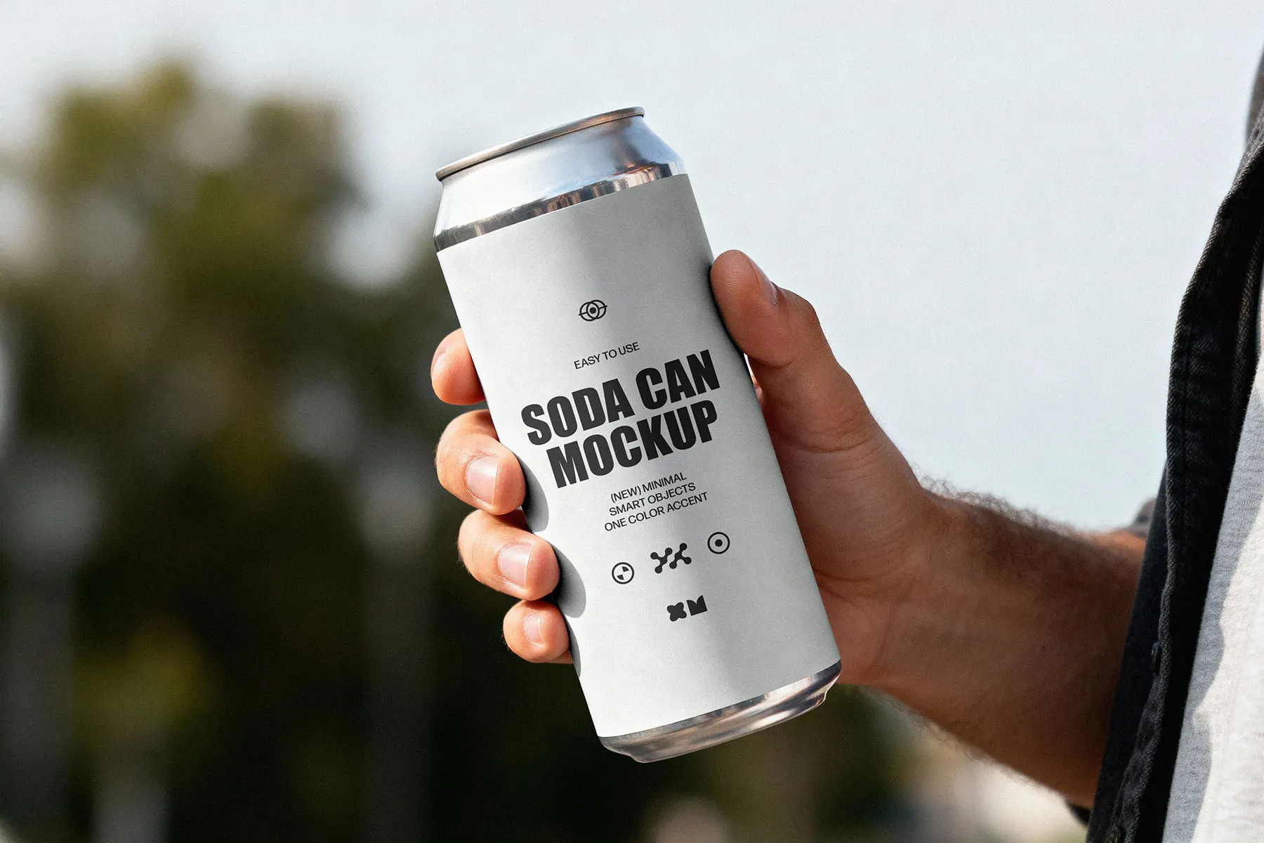 Beer/Soda Can Mockup in Hand