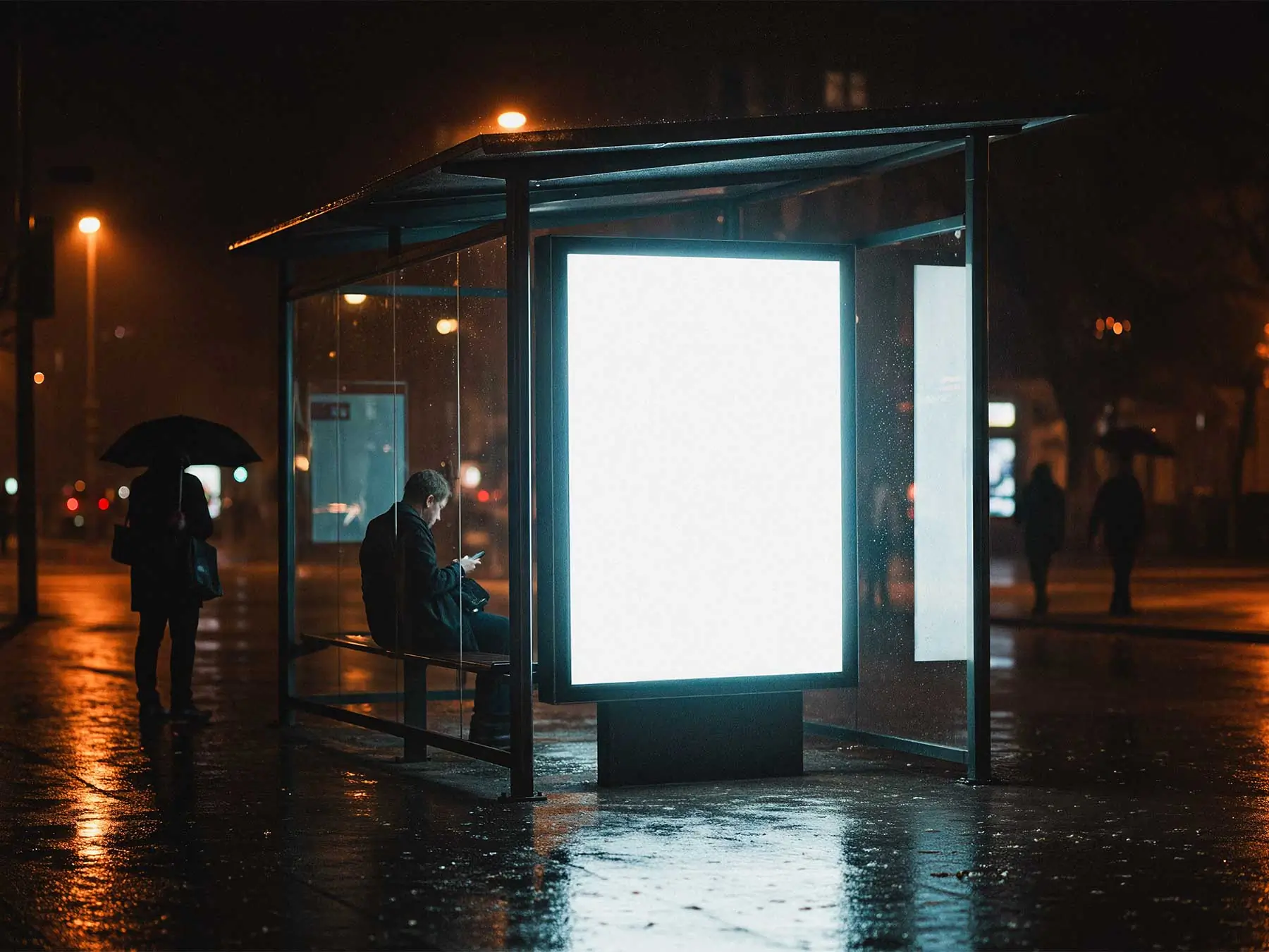Bus Stop Advertising Poster Mockup