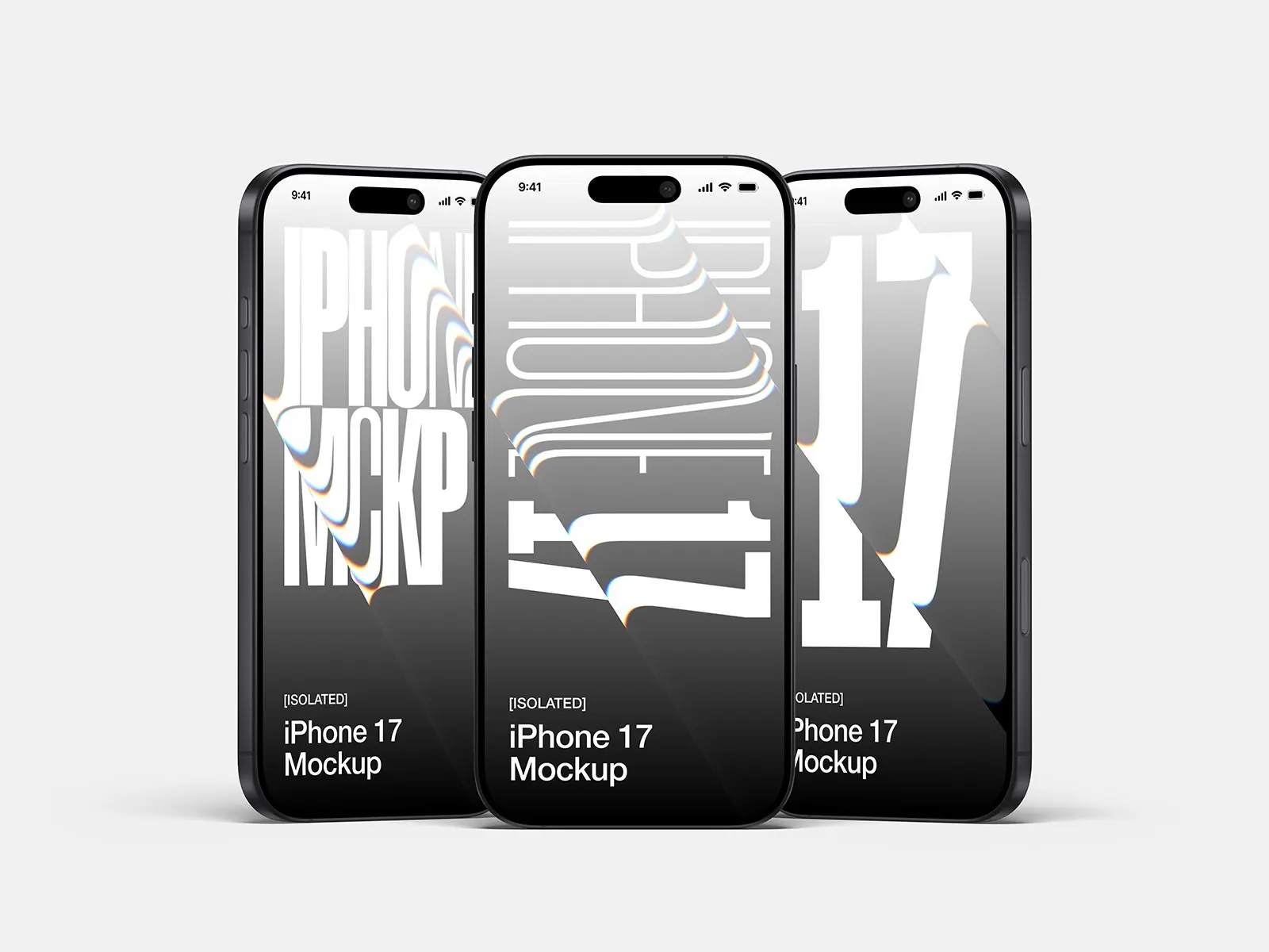 iPhone 17 Triple Screen Mockup for App Presentation