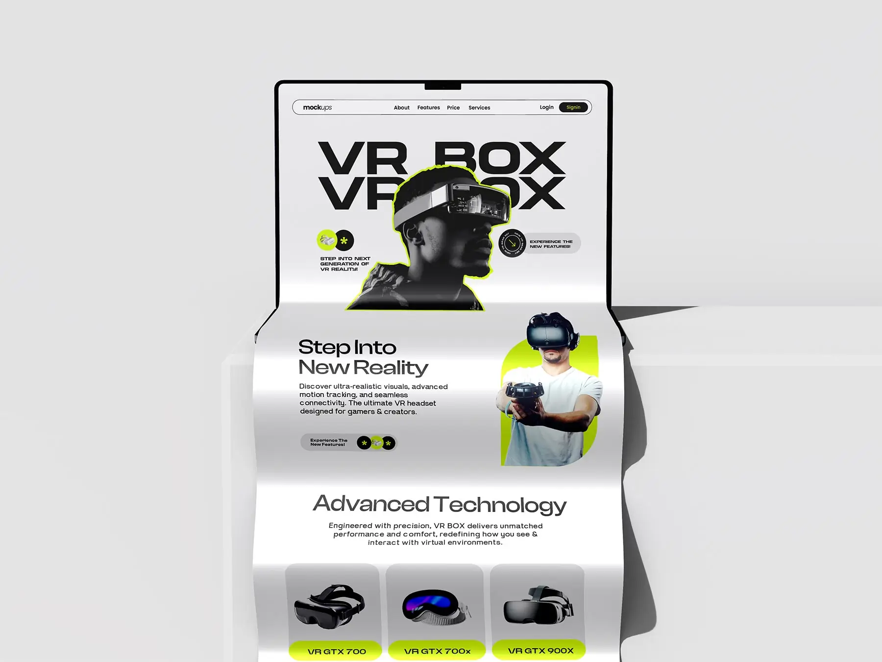 MacBook Long Scroll Screen Mockup Set