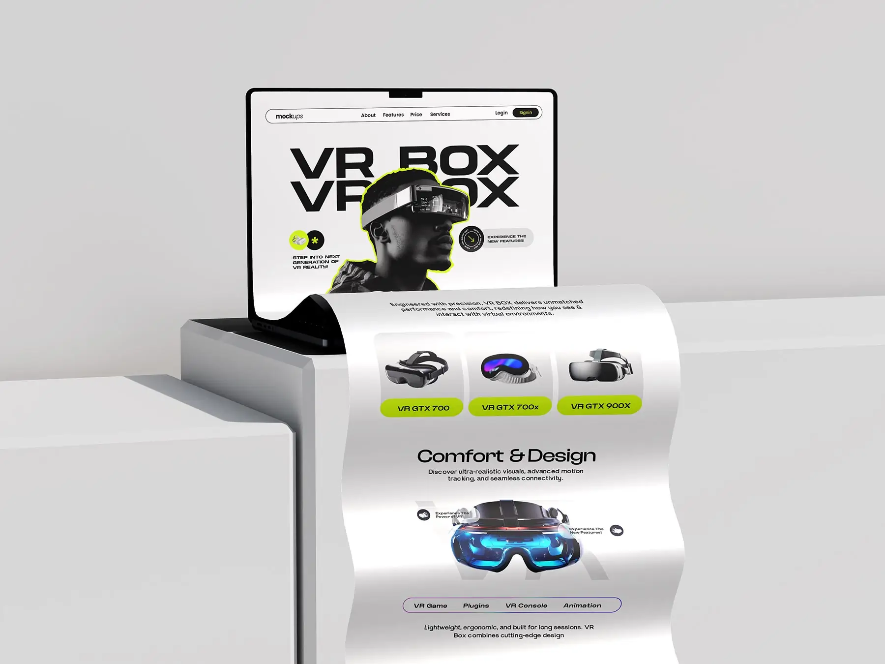 MacBook Long Scroll Screen Mockup Set