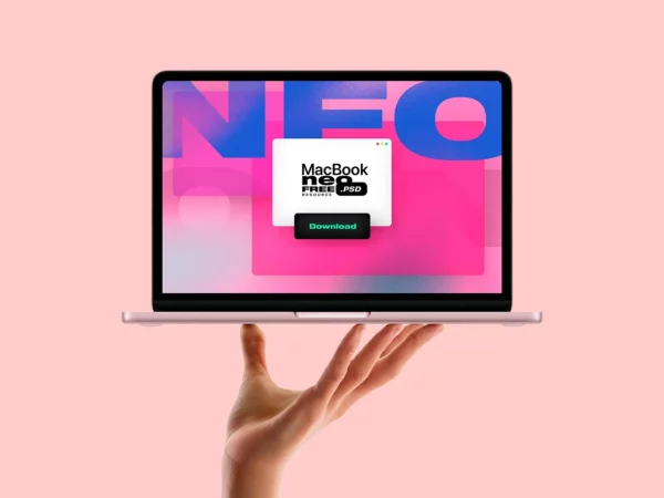 MacBook Neo Mockup in Hand