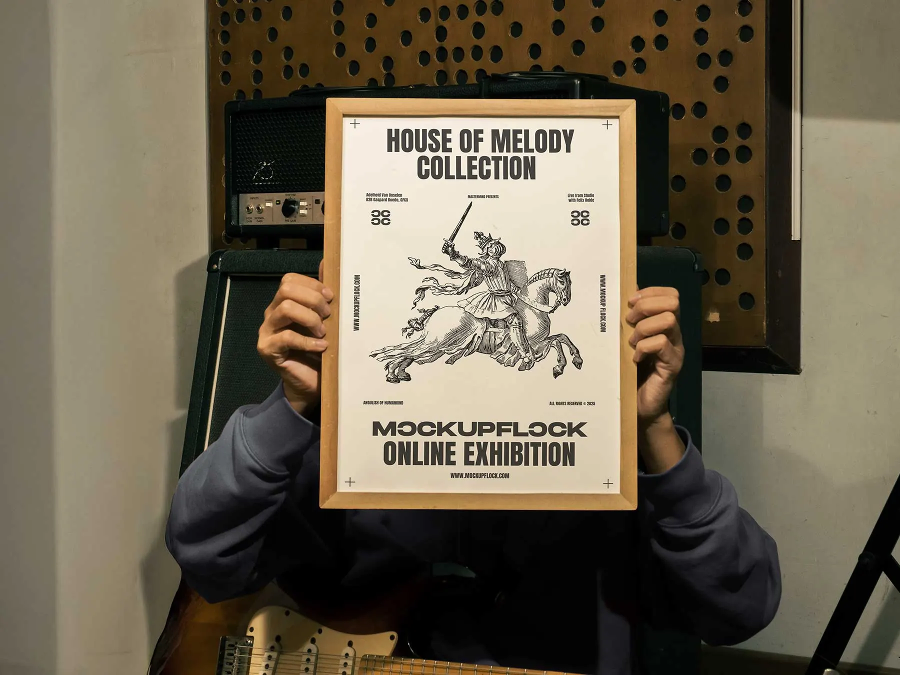 Poster Mockup in Frame Held by Hands