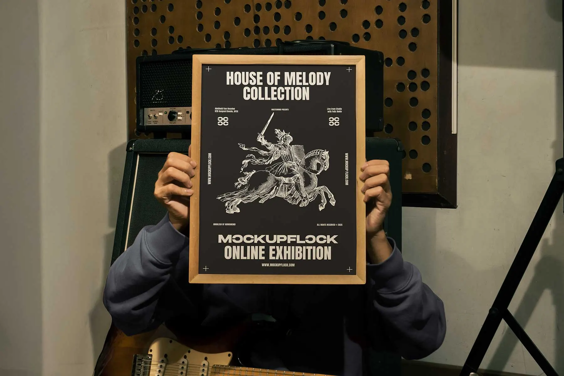 Poster Mockup in Frame Held by Hands