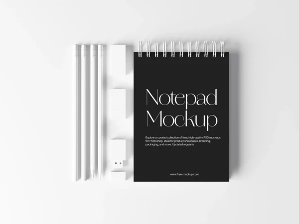 Single Notepad Mockup Top View