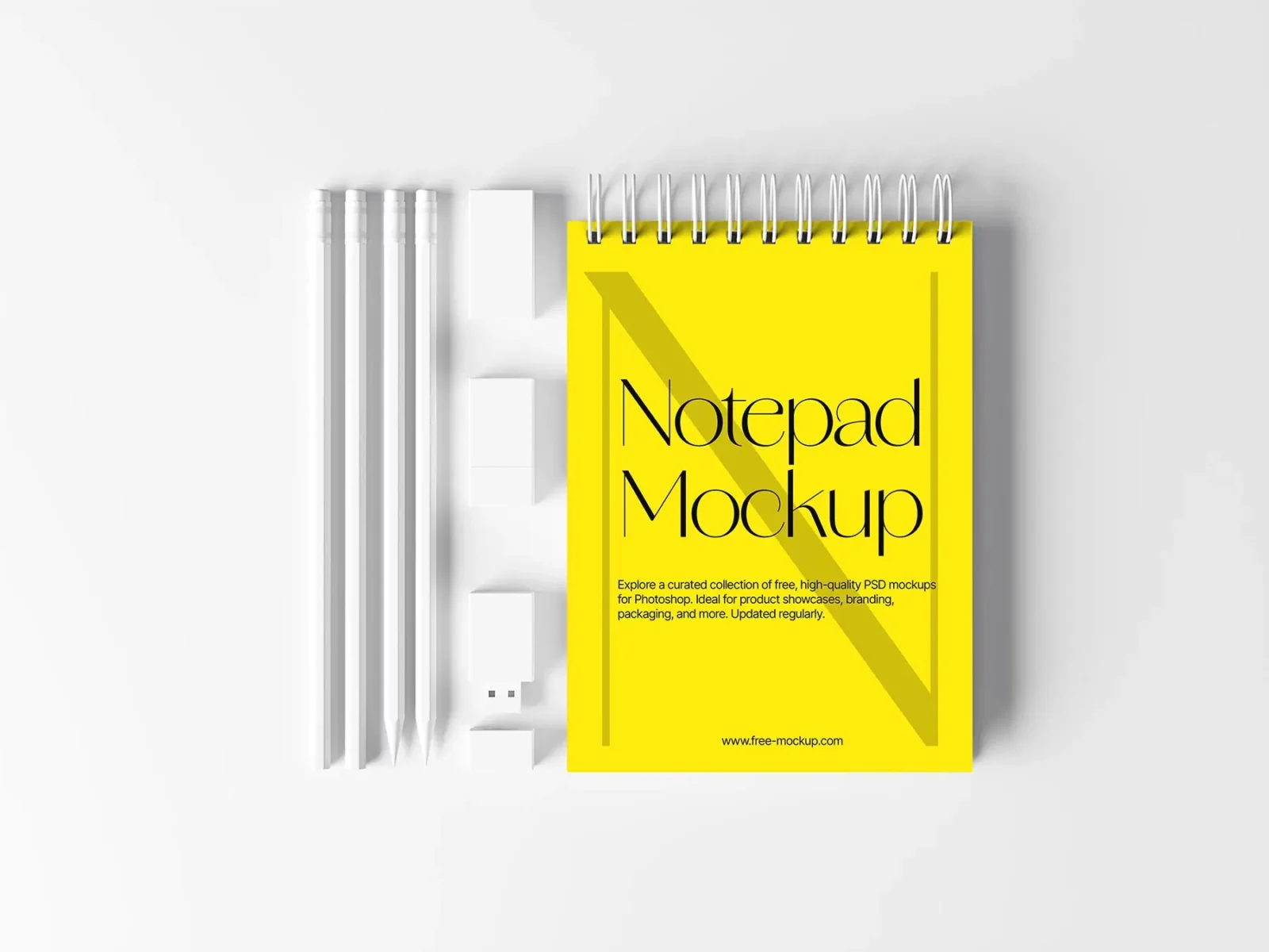Single Notepad Mockup Top View