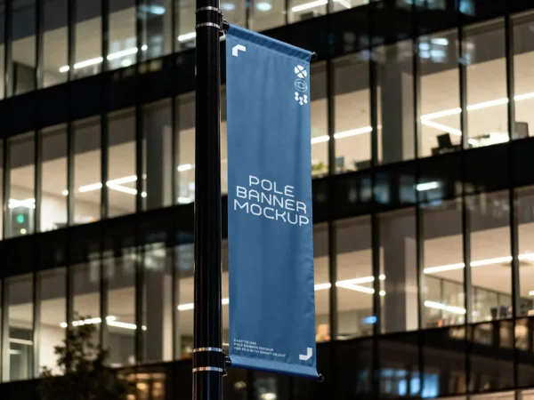 Street Pole Banner Mockup