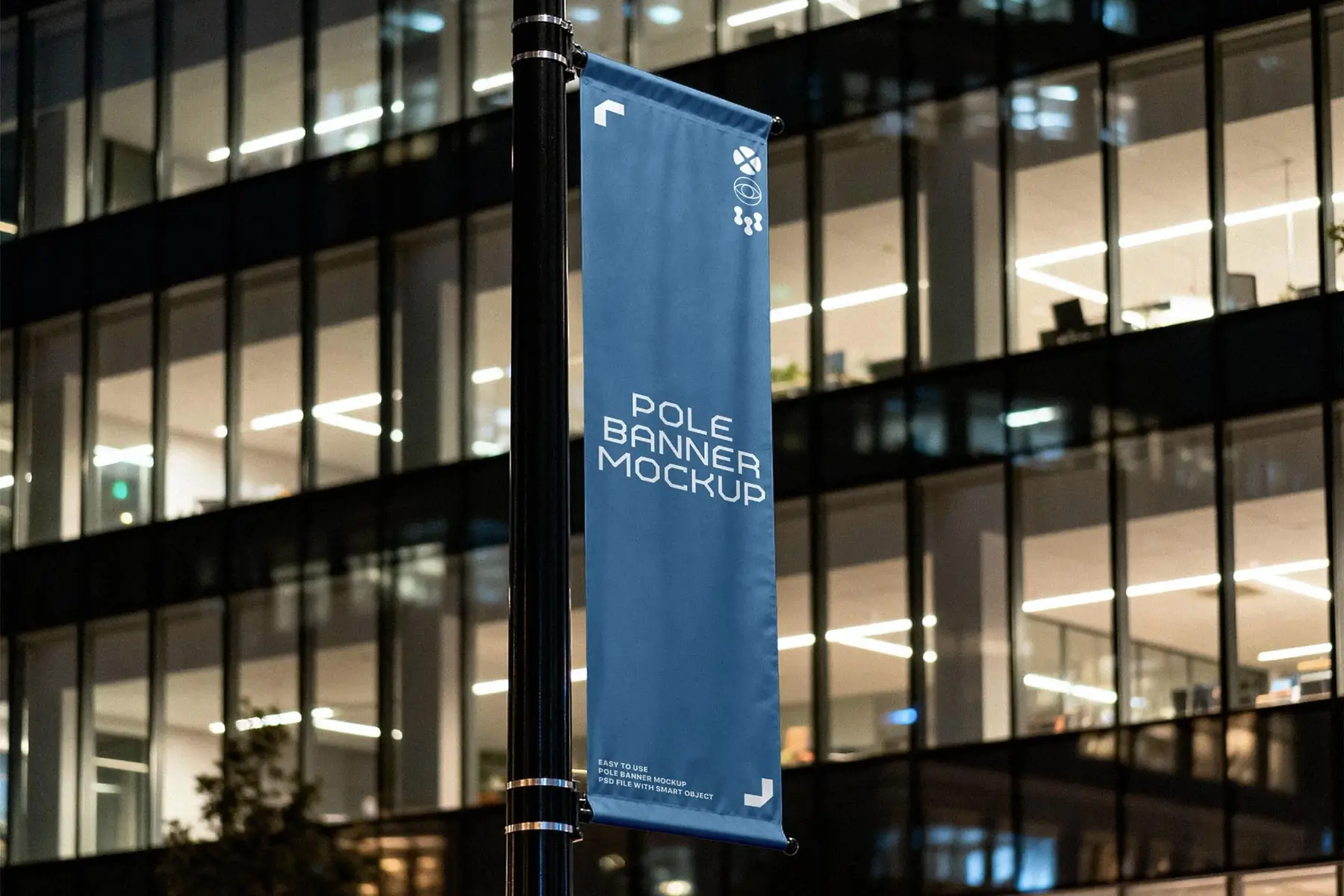 Street Pole Banner Mockup