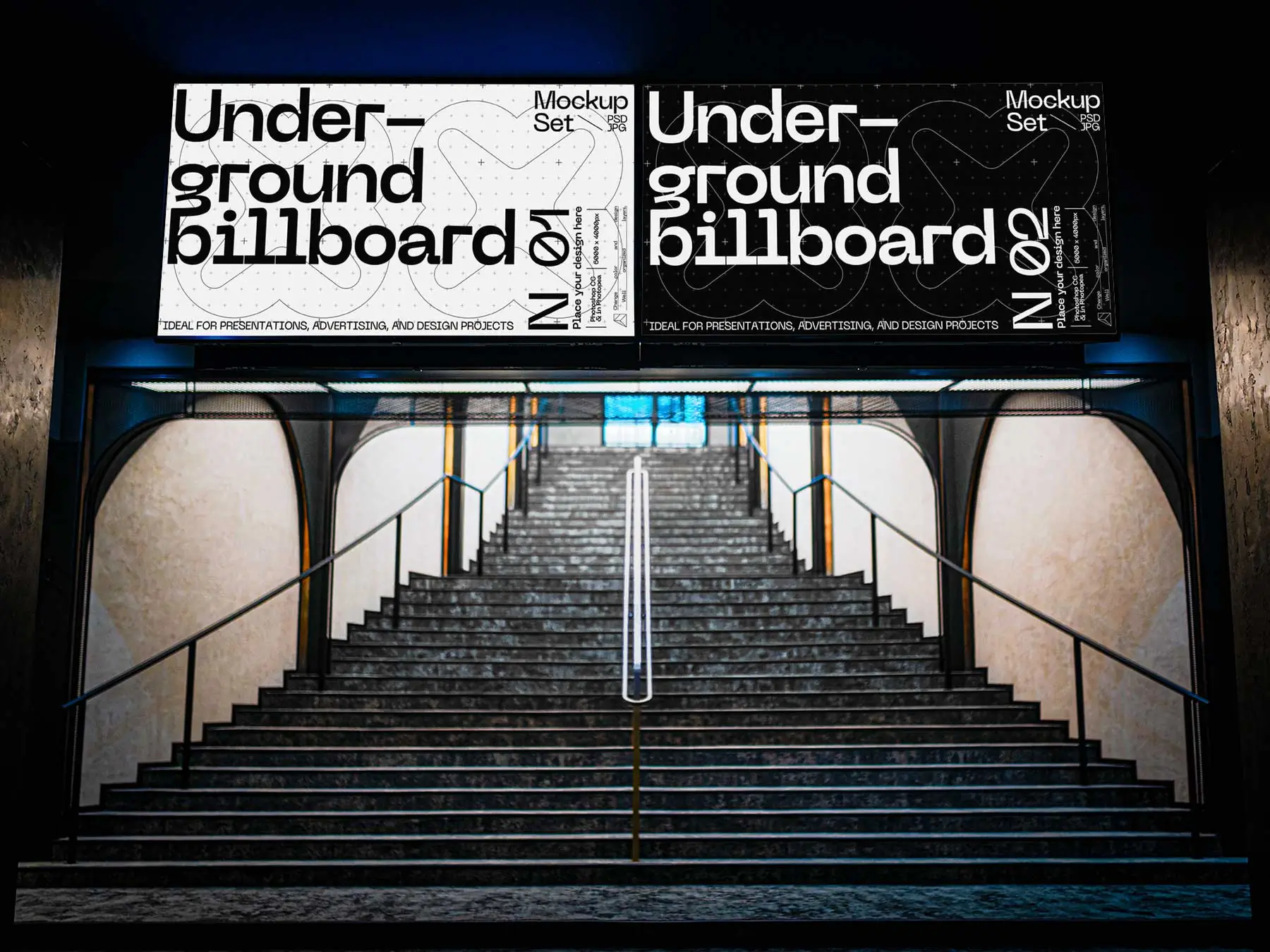 Subway Billboard Mockup (Underground Advertising)