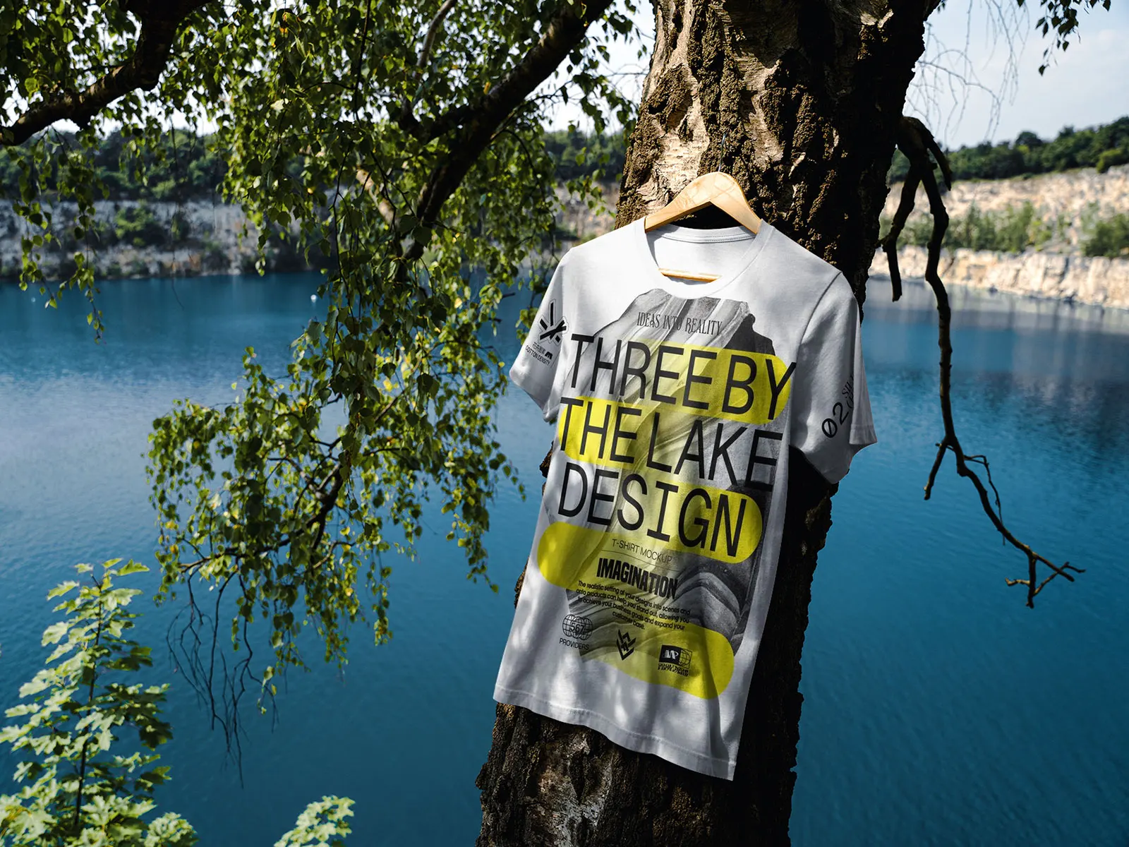 T-Shirt Mockup Hanging on Tree