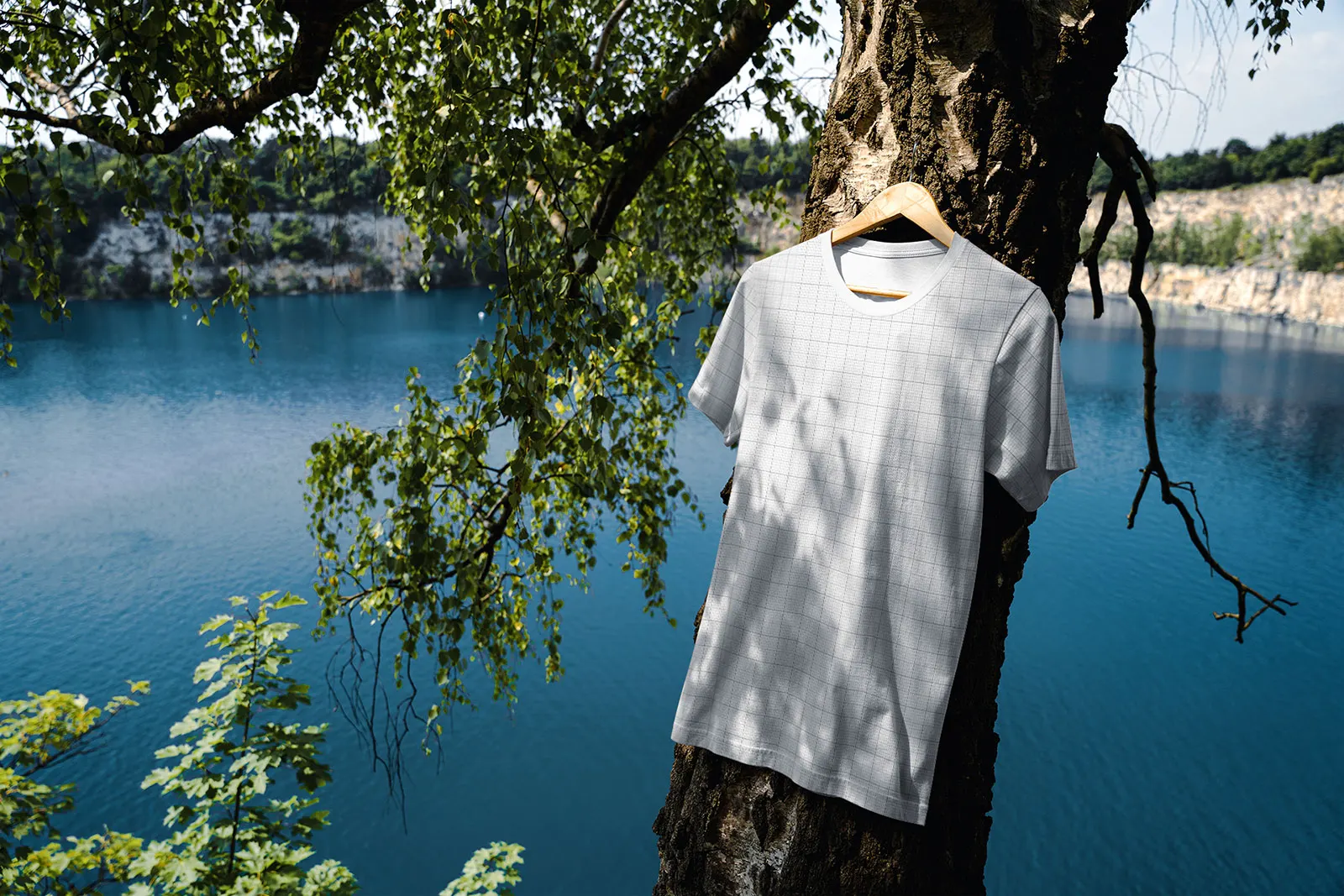 T-Shirt Mockup Hanging on Tree