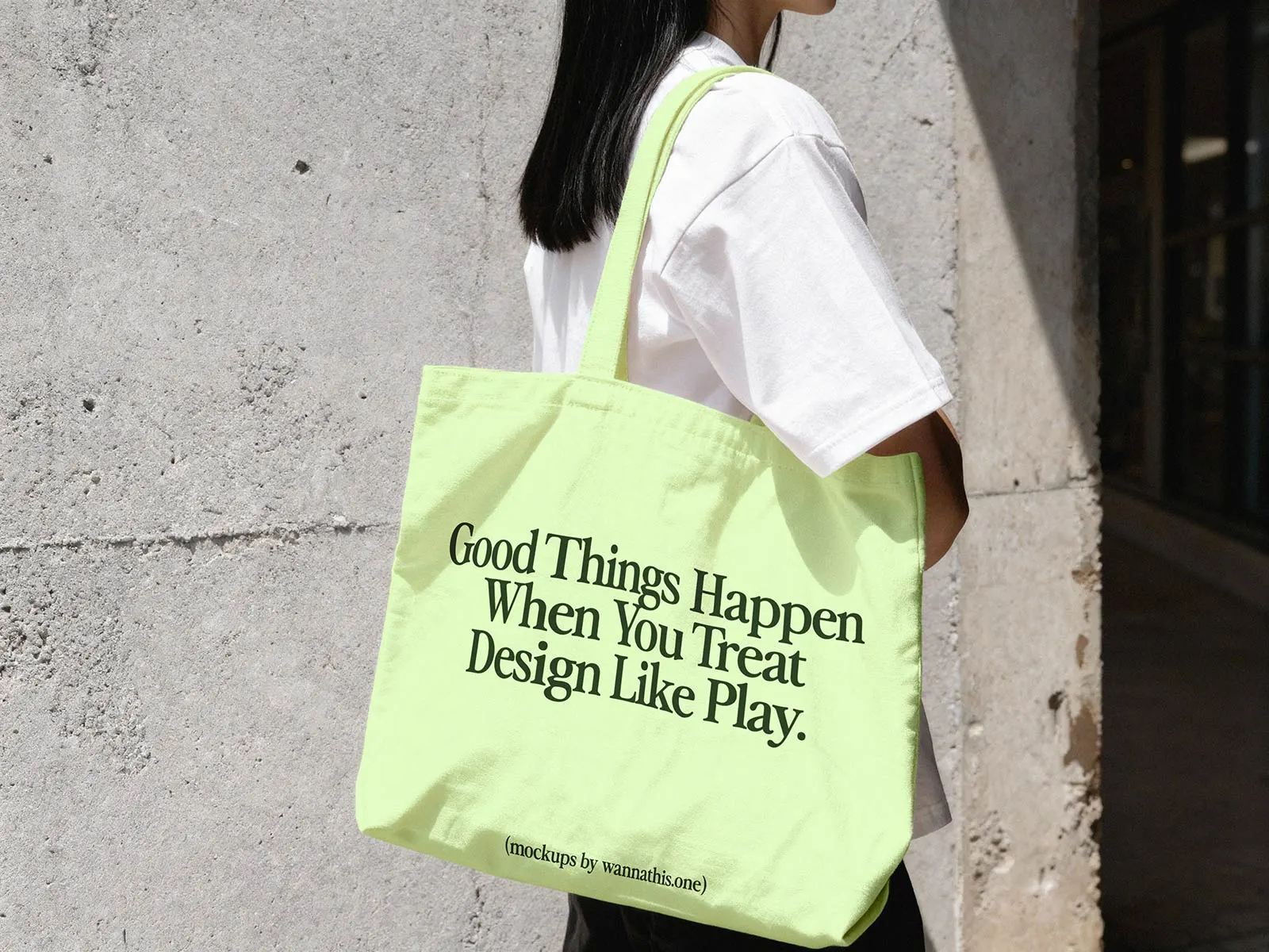 Tote Bag Mockup Over the Shoulder