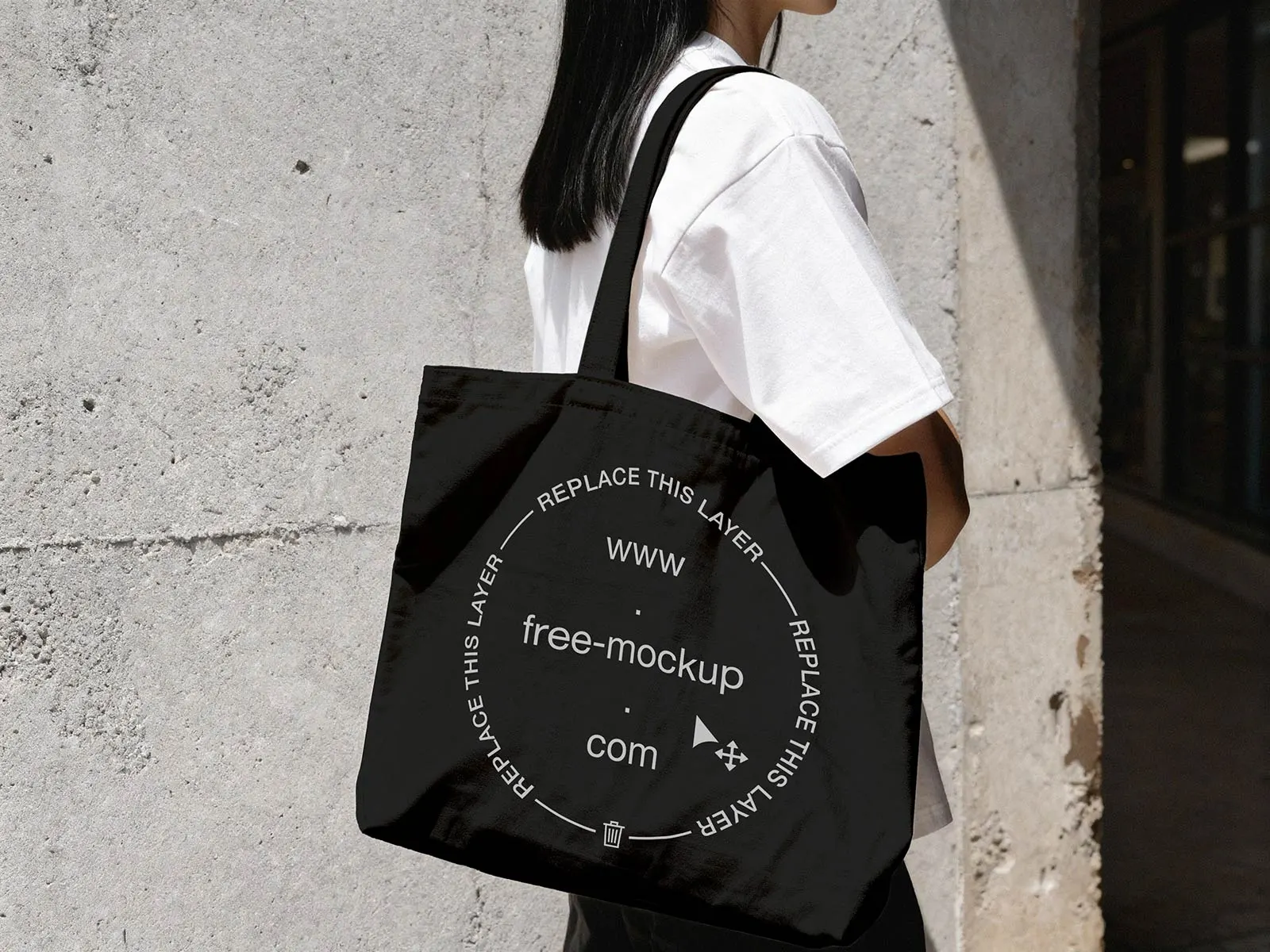 Tote Bag Mockup Over the Shoulder
