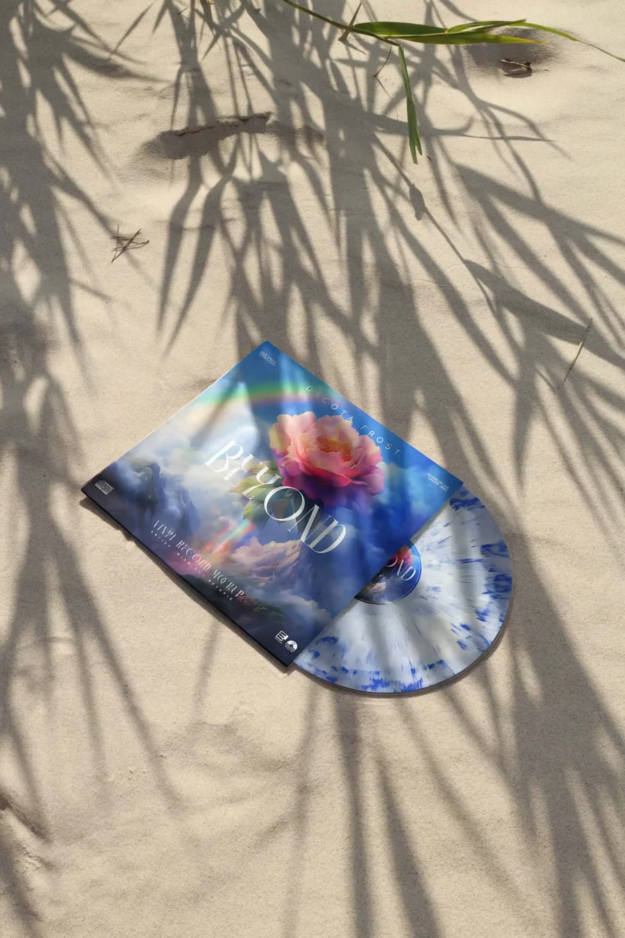 Vinyl Record Mockup on Sand with Sleeve (Free for Limited Time)