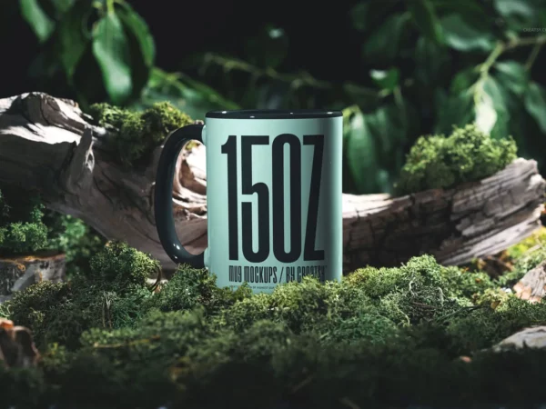 15 oz Coffee Mug Mockup in Nature Scene