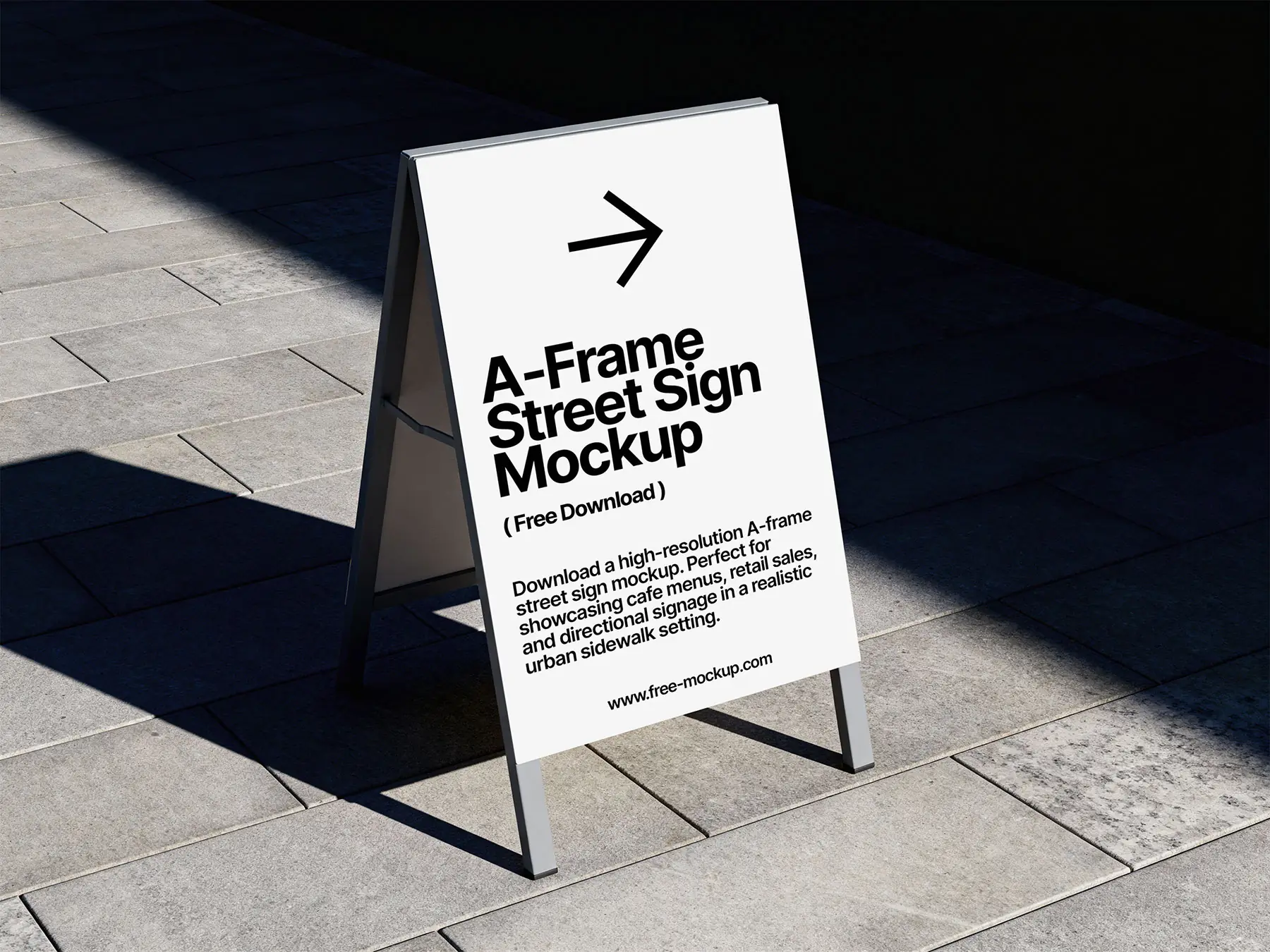 A-Frame Street Sign Mockup (Free Download)