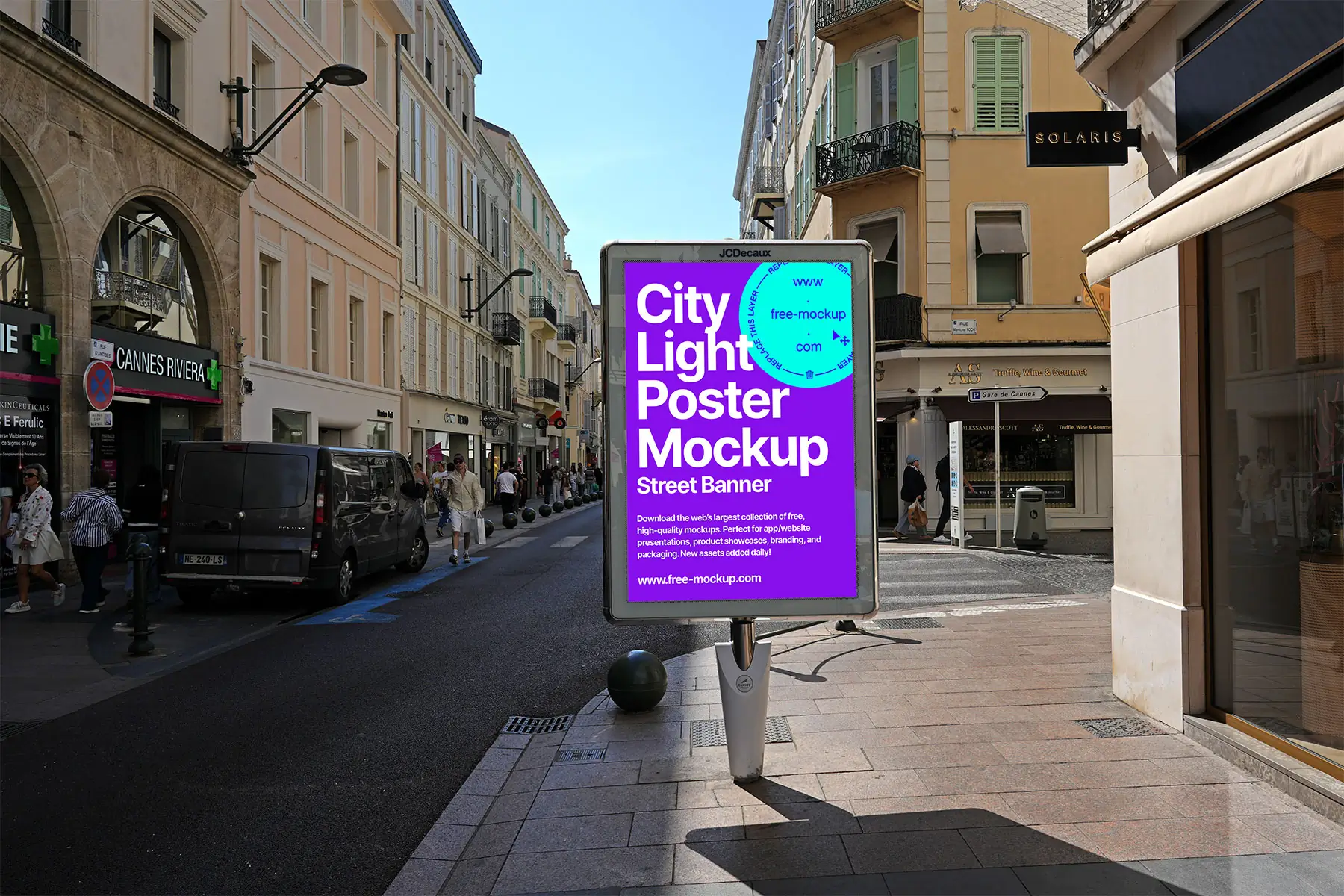 City Light Poster Mockup: Street Banner