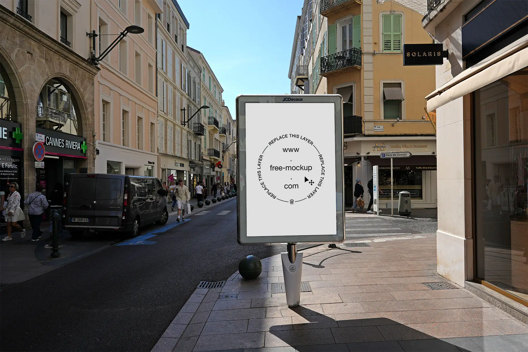 City Light Poster Mockup: Street Banner