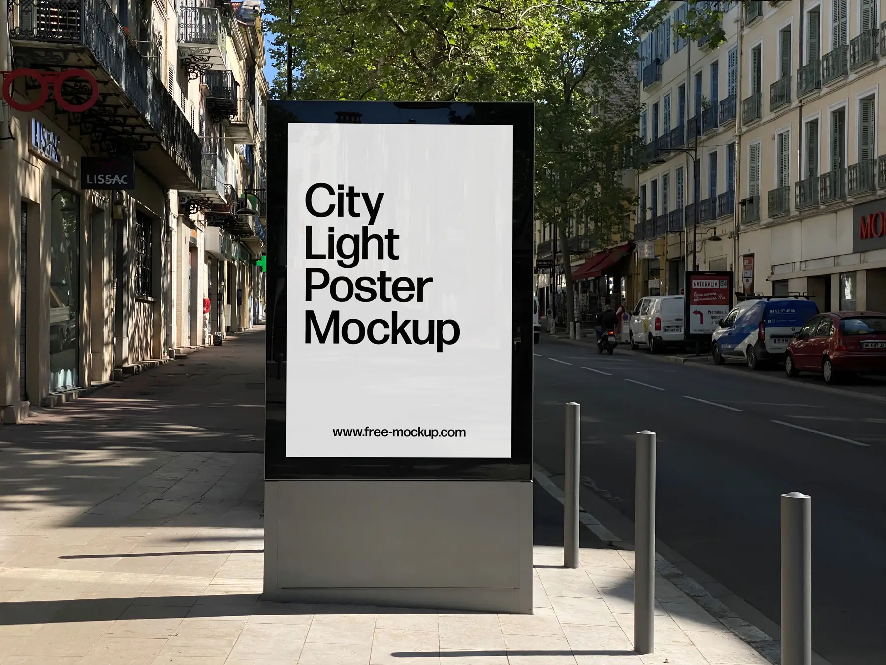 City Light Poster Mockup: Street Photo (Free Download)