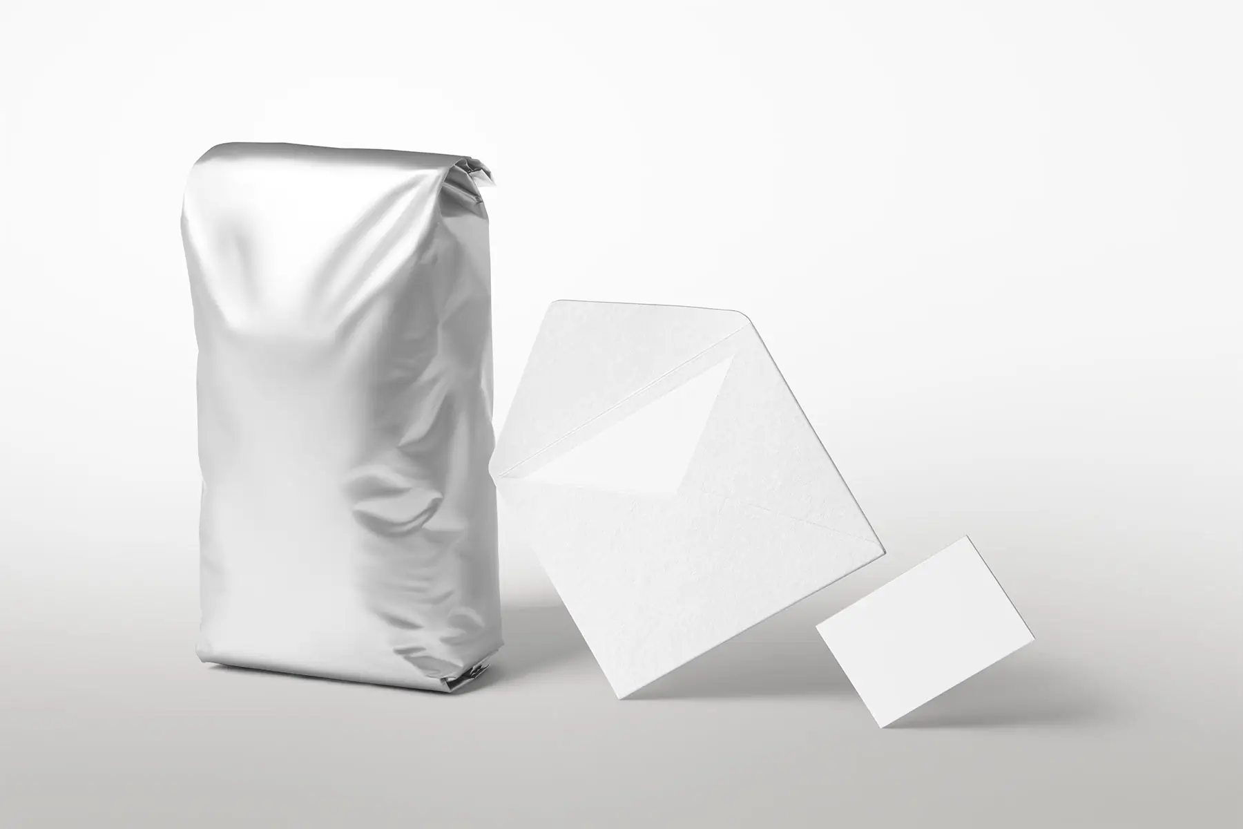 Coffee Bag Branding Mockup with Stationery