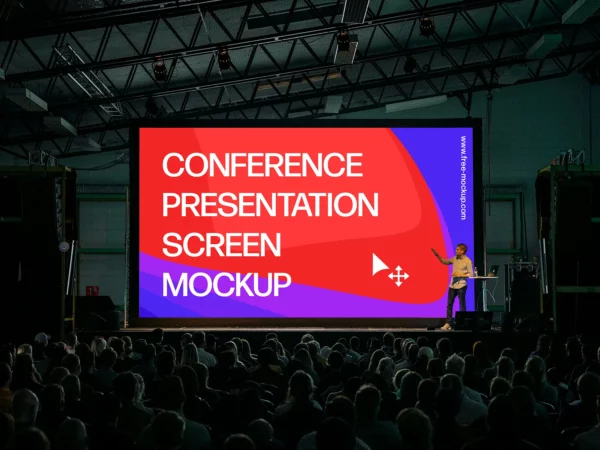 Conference Presentation Screen Mockup (Free Download)