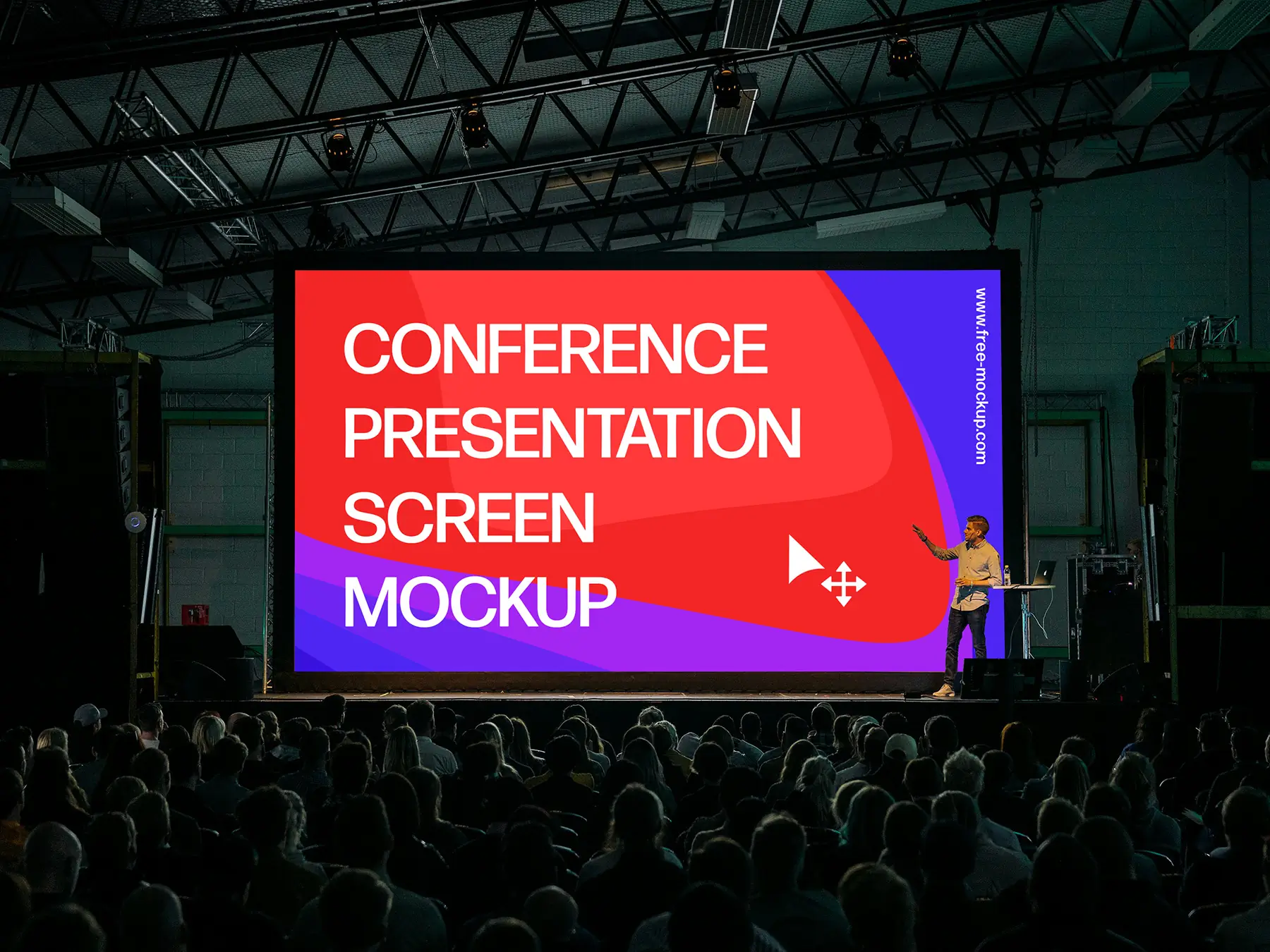 Conference Presentation Screen Mockup (Free Download)