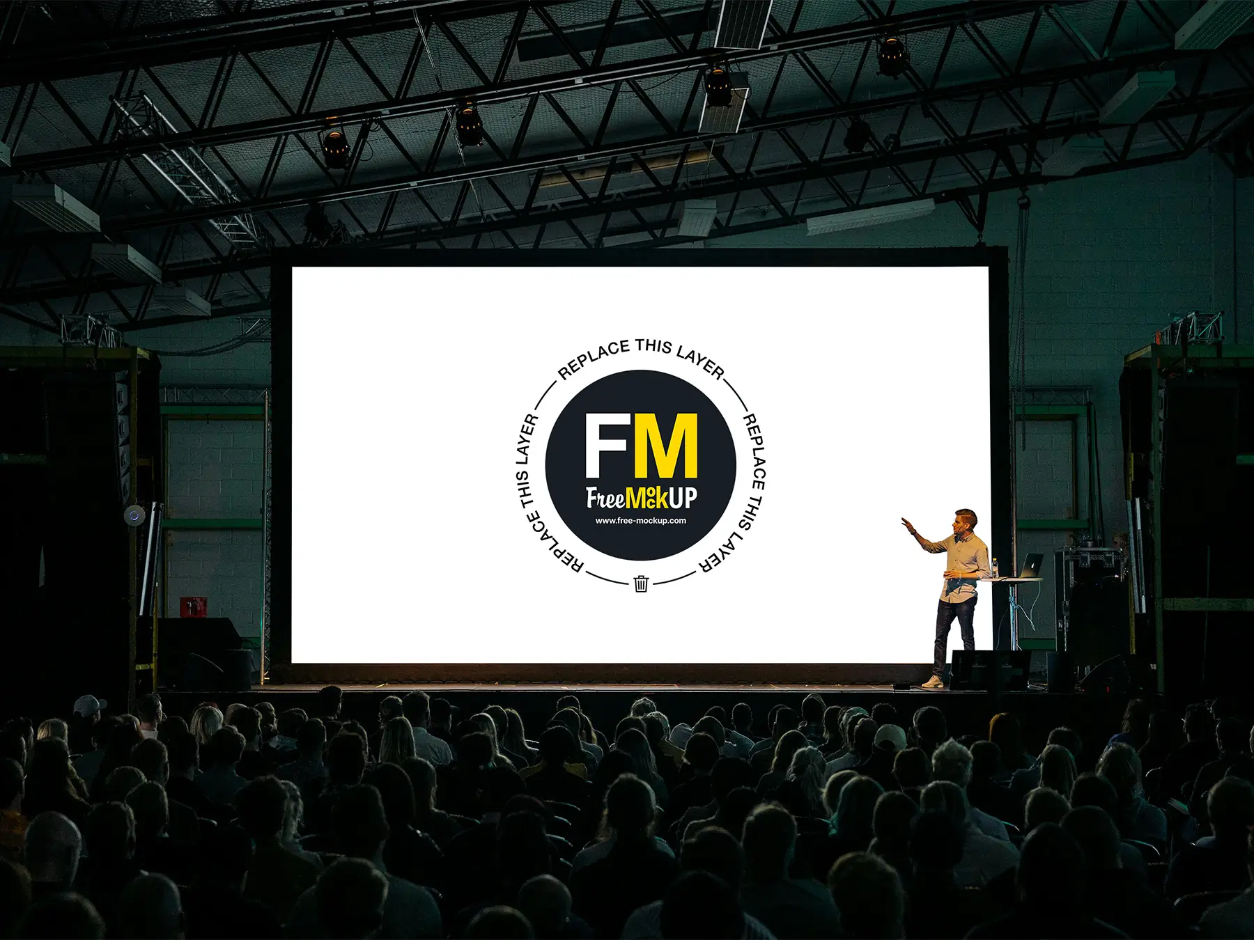 Conference Presentation Screen Mockup (Free Download)