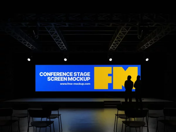Conference Stage Screen Free Mockup (Wide LED Display)